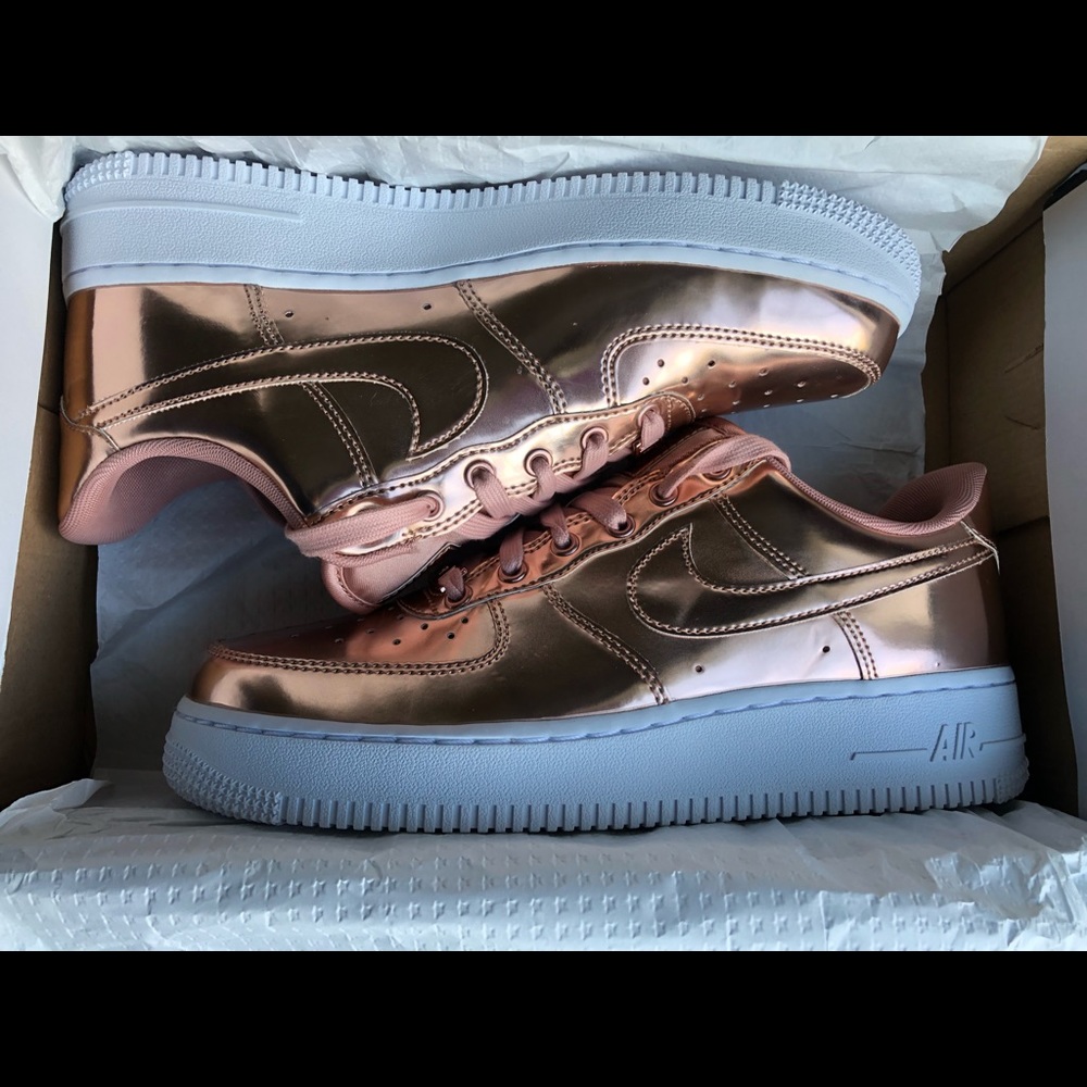 Size 8 Air Force 1 Metallic Rose Gold